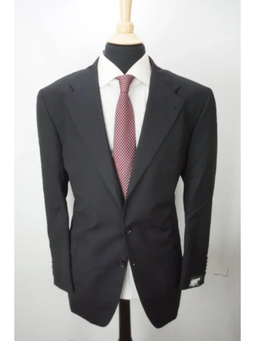 Tagliatore Black Striped 100s Wool 2 Pc Suit Jacket Pants Sz 48R US 58 EU NEW